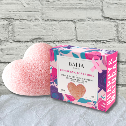 GIFT- Éponge Konjac de Rose Visage & Corps Baïja