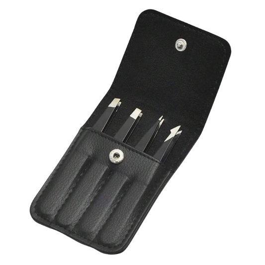 Set 4 pinces à épiler professionnelles - Noir