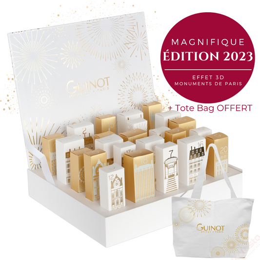 Calendrier de l'Avent Guinot : Festif & Élégant - 24 surprises beauté + Tote Bag OFFERT