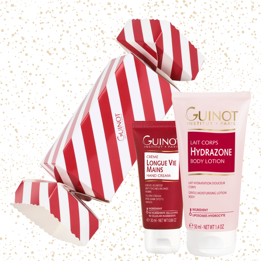 Cracker de Noël Guinot - Corps & Mains - Lait Hydrazone Corps 50ml + Crème Longue Vie Mains 30ml