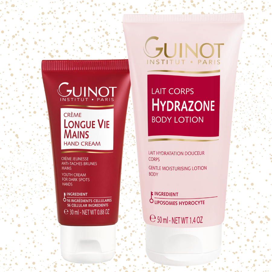 Cracker de Noël Guinot - Corps & Mains - Lait Hydrazone Corps 50ml + Crème Longue Vie Mains 30ml