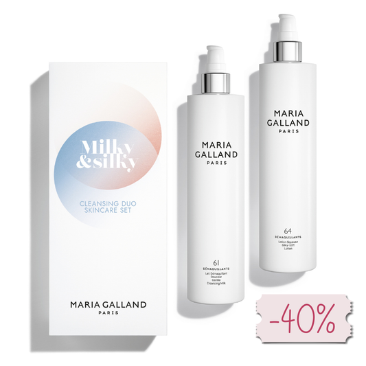 Duo Démaquillants XXL Maria Galland - Lait 61 + Lotion 64 - Format 400 ml