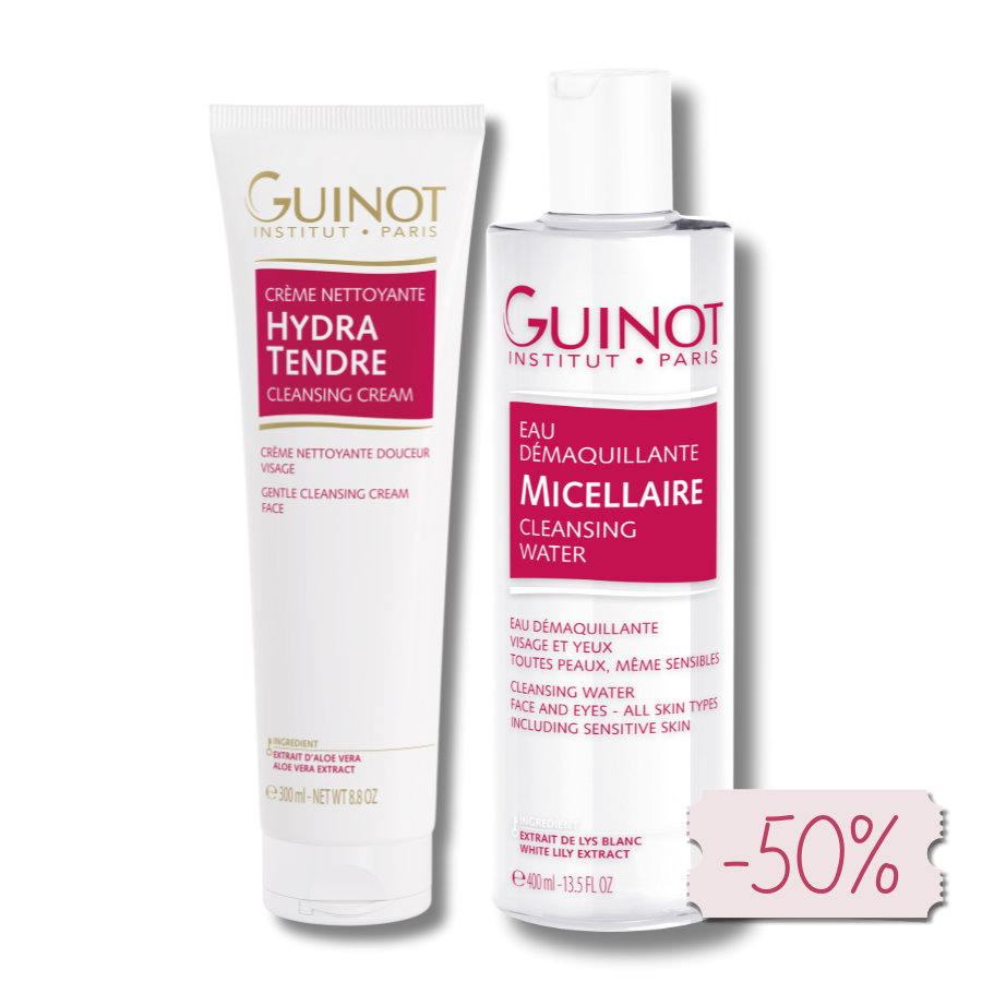 Duo Démaquillage et Nettoyage XXL Guinot - Eau Micellaire & Hydra Tendre