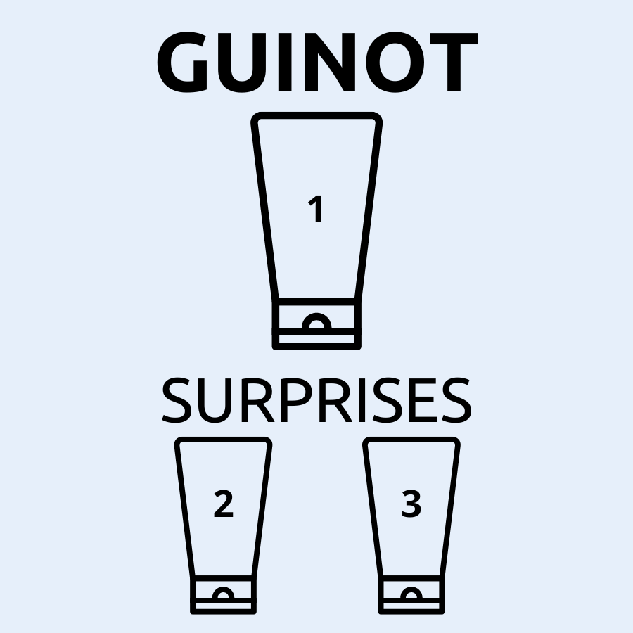 1 échantillon Guinot + 2 échantillons surprise