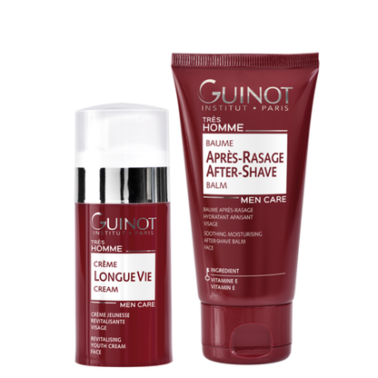 crème longue vie homme et baume après rasage guinot