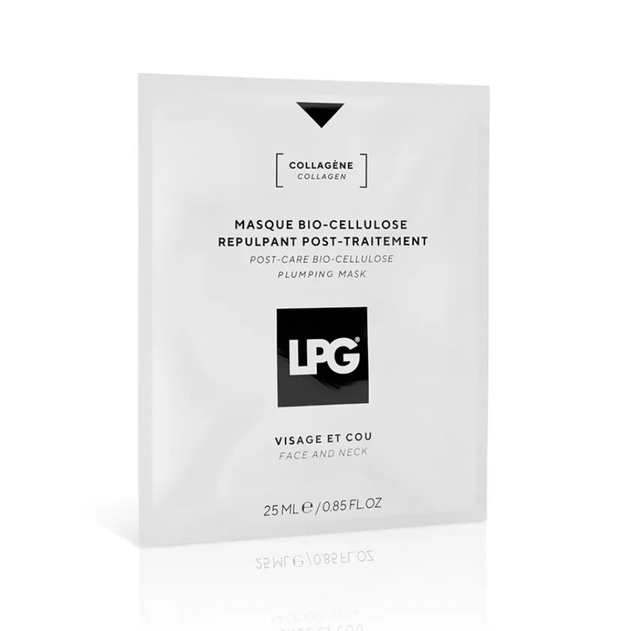 LPG Masque Bio-Cellulose Repulpant Post-Traitement au collagène pour le visage et le cou - sachet de 25ml