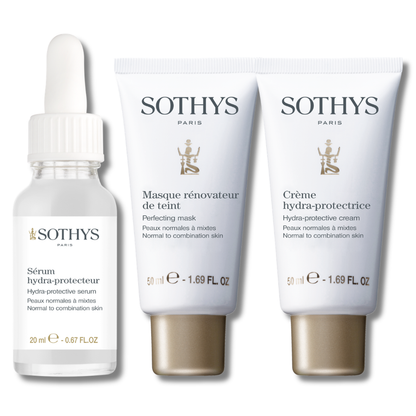 pack visage trio sothys : Sérum hydra-protecteur, masque rénovateur de teint et Crème hydra-protectrice