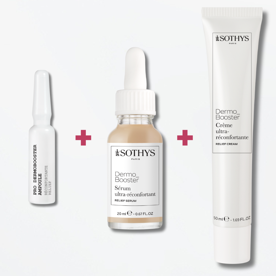 Pack Réconfortant DermoBooster Sothys - Peaux à rougeurs à tendance rosacée - Concentré, Sérum et Crème