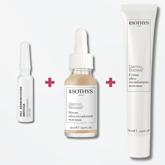 Pack Réconfortant DermoBooster Sothys - Peaux à rougeurs à tendance rosacée - Concentré, Sérum et Crème