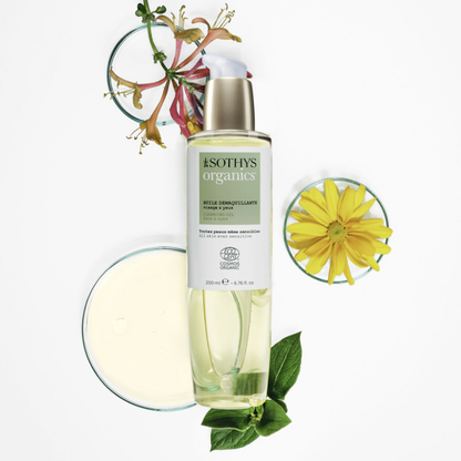 Huile Démaquillante Sothys Organics® - Visage & Yeux - Démaquillant biologique toutes peaux, même sensibles