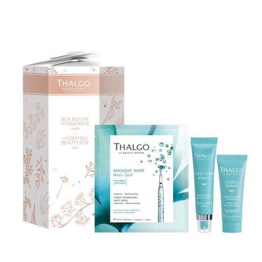 Thalgo - Box Beauté Hydratante - Masque Shot Anti-Soif, Baume Lèvres et Crème Fondante 15ml
