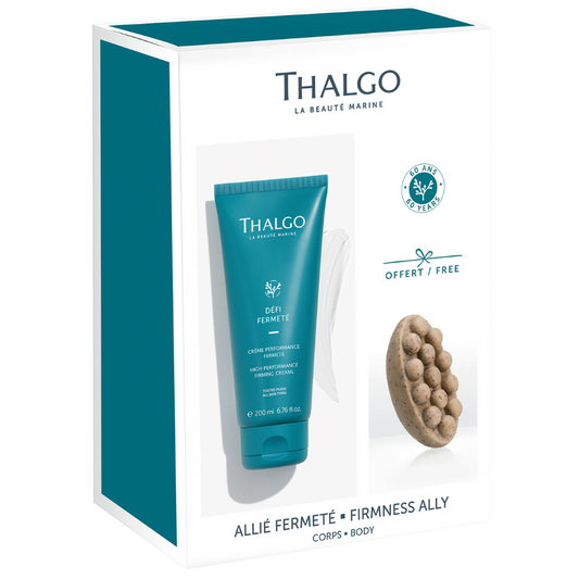 Coffret Allié Fermeté Thalgo : Crème Performance Fermeté Tube 200 ml & Savon Exfoliant Corps OFFERT : Sculptant & Drainant